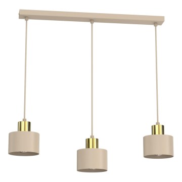 Suspension sur câble PARKLA 3xE27/15W/230V beige/doré
