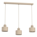 Suspension sur câble PARKLA 3xE27/15W/230V beige