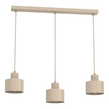 Suspension sur câble PARKLA 3xE27/15W/230V beige