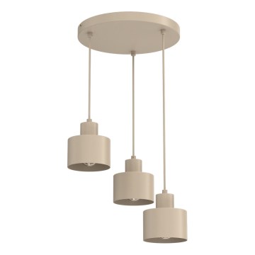 Suspension sur câble PARKLA 3xE27/15W/230V beige