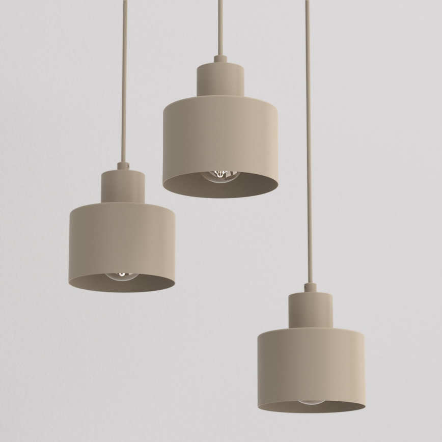 Suspension sur câble PARKLA 3xE27/15W/230V beige