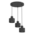 Suspension sur câble PARKLA 3xE27/15W/230V noir