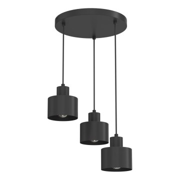 Suspension sur câble PARKLA 3xE27/15W/230V noir