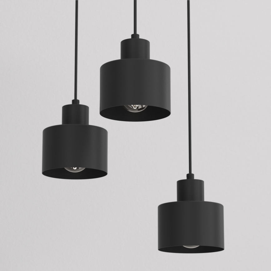 Suspension sur câble PARKLA 3xE27/15W/230V noir