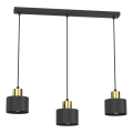 Suspension sur câble PARKLA 3xE27/15W/230V noire