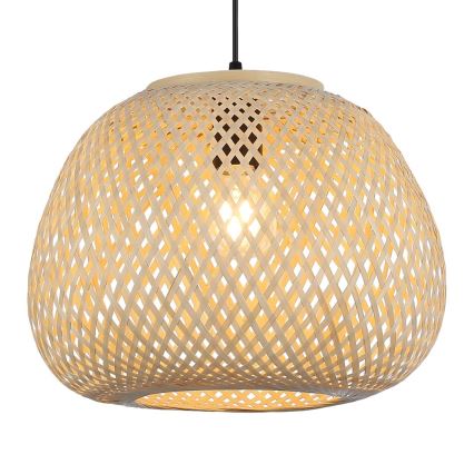 Suspension sur câble PETRA 1xE27/15W/230V Ø 35 cm bambou