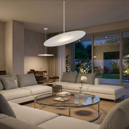 Suspension sur câble PIATTO 1xGX53/15W/230V Ø 55 cm blanche