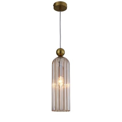 Suspension sur câble PIEGA 1xE14/40W/230V laiton/beige fumé