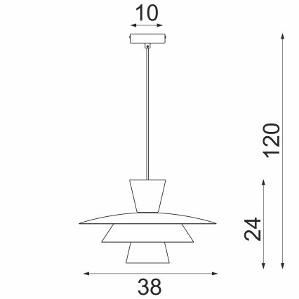 Suspension sur câble PLATO 1xE27/15W/230V noir