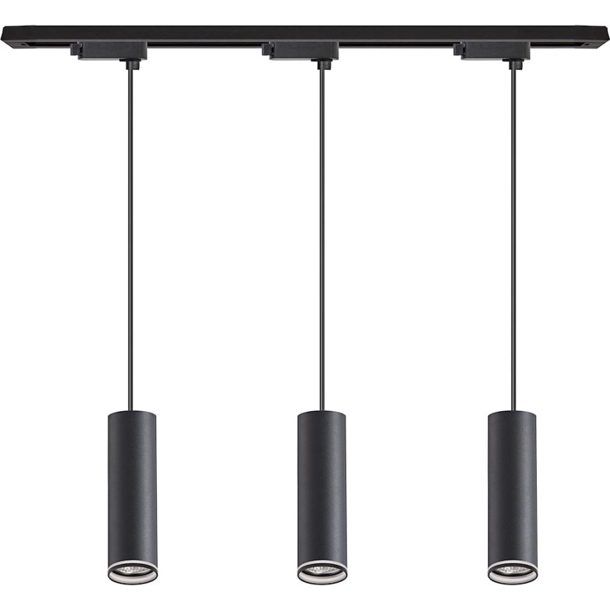 Suspension sur câble pour système sur rail PIPE 3xGU10/10W/230V, noir