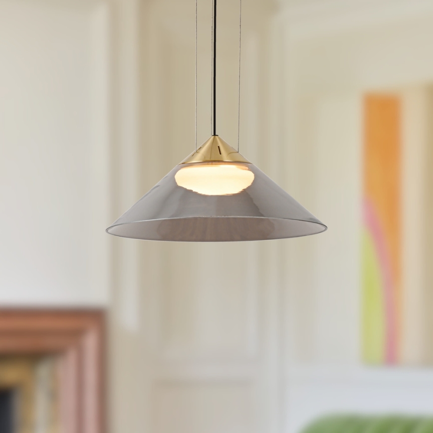Suspension sur câble PRESTO 1xGX53/10W/230V Ø 34 cm doré/gris fumé