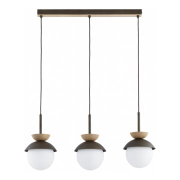 Suspension sur câble REMKE 3xE14/10W/230V marron