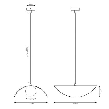 Suspension sur câble RITUAL 1xG9/8W/230V beige