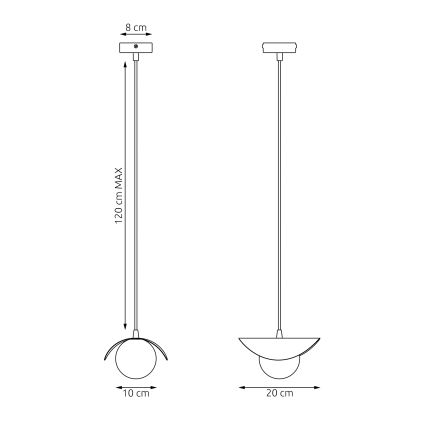 Suspension sur câble RITUAL 1xG9/8W/230V noire