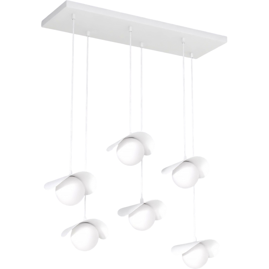 Suspension sur câble RITUAL 6xG9/8W/230V blanche