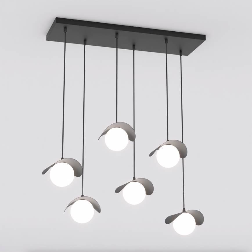 Suspension sur câble RITUAL 6xG9/8W/230V noire