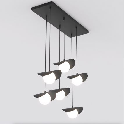 Suspension sur câble RITUAL 6xG9/8W/230V noire