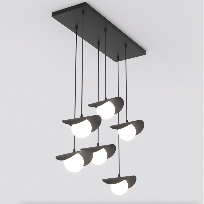 Suspension sur câble RITUAL 6xG9/8W/230V noire