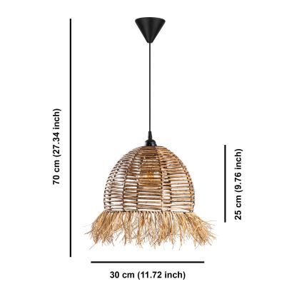 Suspension sur câble RUYO 1xE27/40W/230V marron