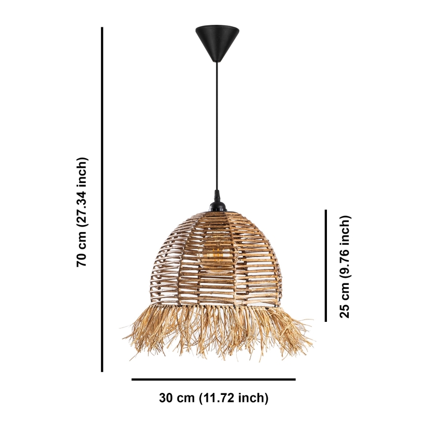Suspension sur câble RUYO 1xE27/40W/230V marron