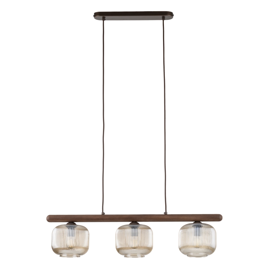 Suspension sur câble SALVIA 3xE14/10W/230V marron/marron fumé