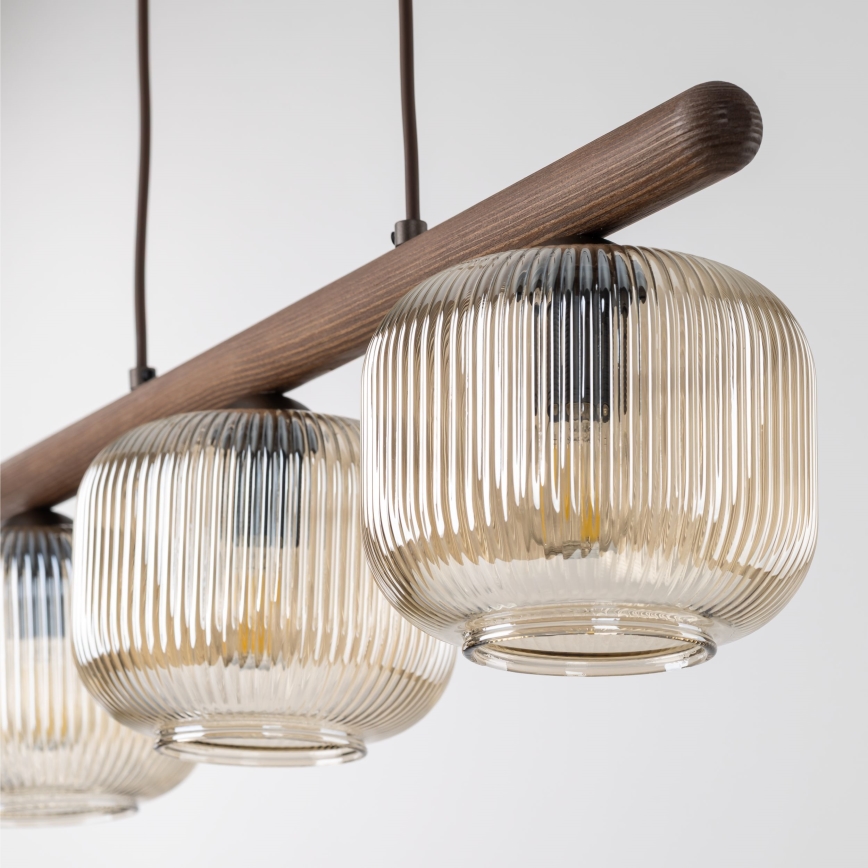 Suspension sur câble SALVIA 3xE14/10W/230V marron/marron fumé