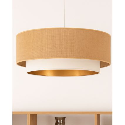 Suspension sur câble SARTA 1xE27/60W/230V blanc/jute