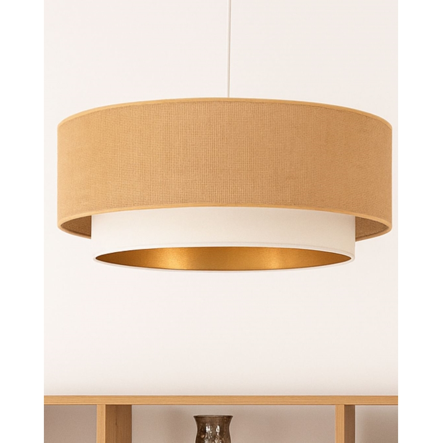 Suspension sur câble SARTA 1xE27/60W/230V blanc/jute