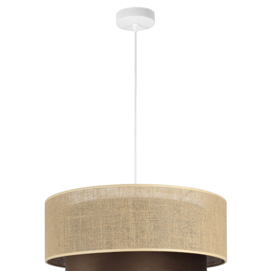 Suspension sur câble SARTA 1xE27/60W/230V marron/jute