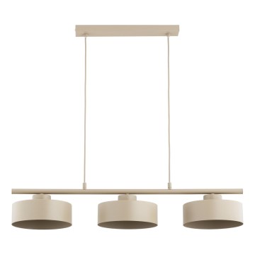 Suspension sur câble SELIA 3xE27/15W/230V beige