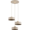 Suspension sur câble SELIA 3xE27/15W/230V beige