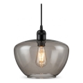 Suspension sur câble SEVENTIES E27/40W/230V fumé/gris