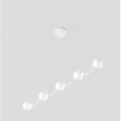 Suspension sur câble SINUS 5xG9/8W/230V blanche