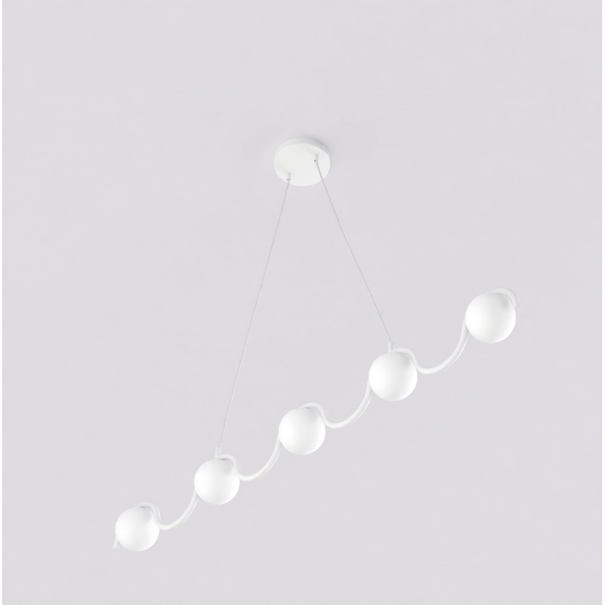 Suspension sur câble SINUS 5xG9/8W/230V blanche