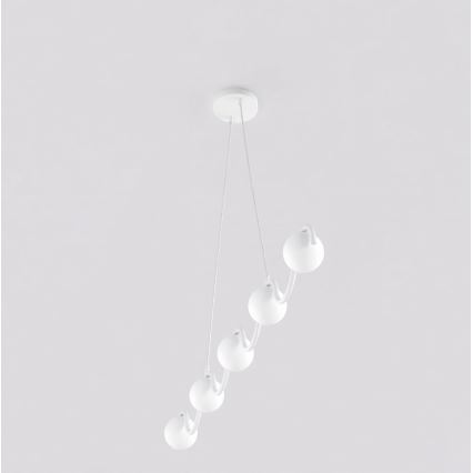 Suspension sur câble SINUS 5xG9/8W/230V blanche