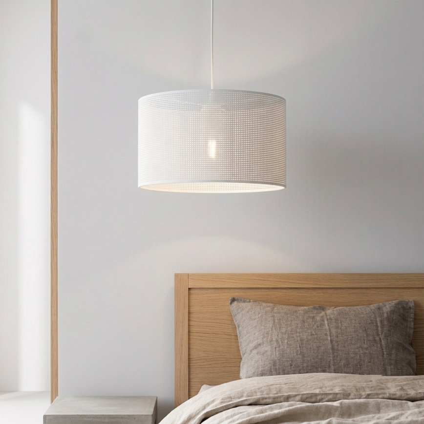 Suspension sur câble SIRJA PLISADO 1xE27/15W/230V Ø 35 cm blanche