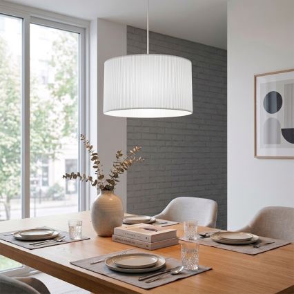 Suspension sur câble SIRJA PLISADO 1xE27/15W/230V Ø 35 cm blanche