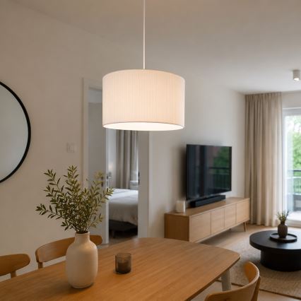 Suspension sur câble SIRJA PLISADO 1xE27/15W/230V Ø 35 cm blanche