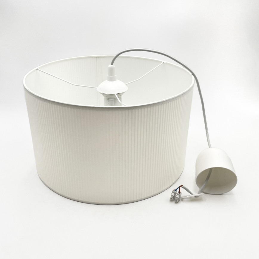 Suspension sur câble SIRJA PLISADO 1xE27/15W/230V Ø 35 cm blanche