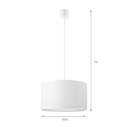 Suspension sur câble SIRJA PLISADO 1xE27/15W/230V Ø 35 cm blanche