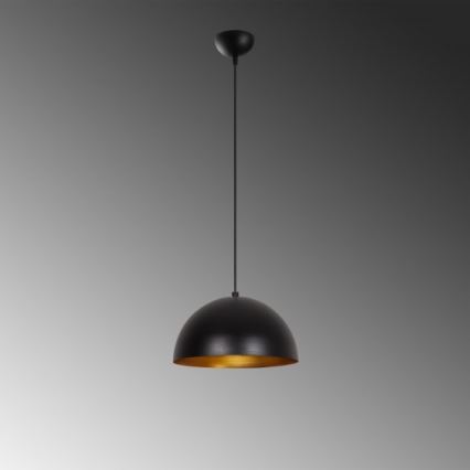 Suspension sur câble SIVANI 1xE27/40W/230V Ø 30 cm noir/cuivre