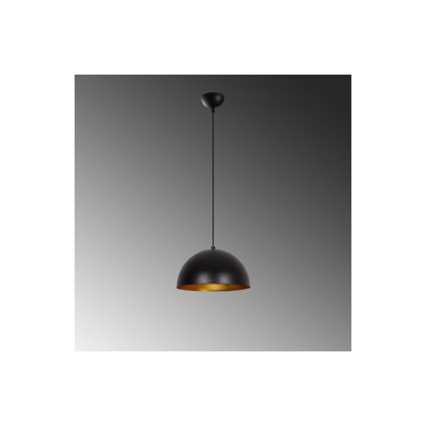 Suspension sur câble SIVANI 1xE27/40W/230V Ø 30 cm noir/cuivre