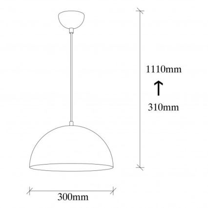 Suspension sur câble SIVANI 1xE27/40W/230V Ø 30 cm noir/cuivre