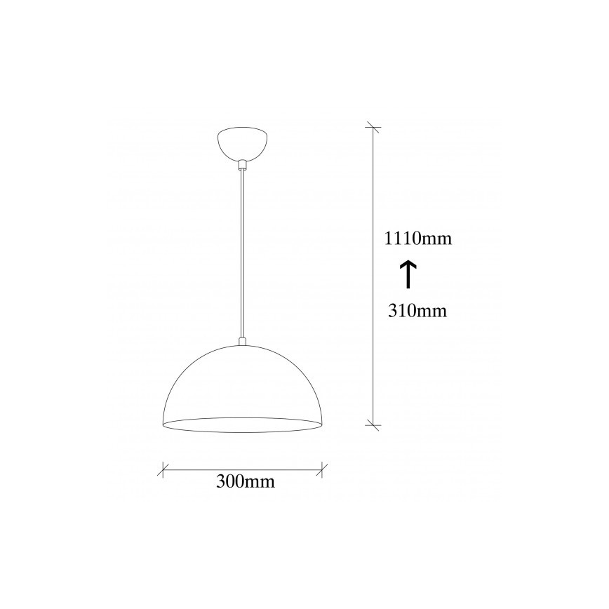 Suspension sur câble SIVANI 1xE27/40W/230V Ø 30 cm noir/cuivre