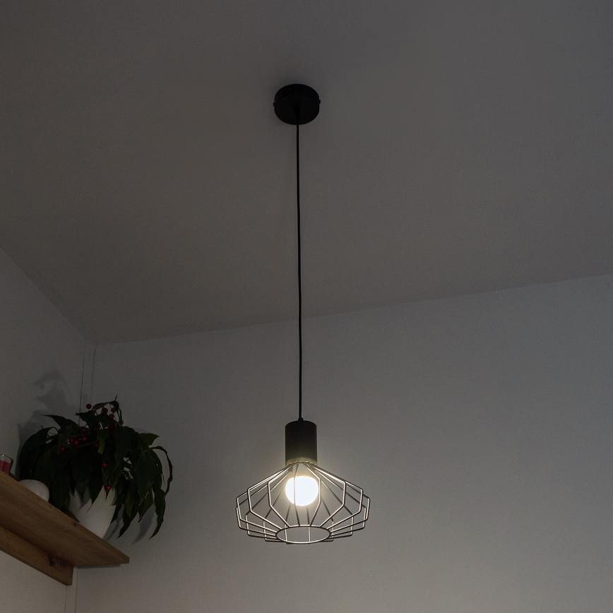 Suspension sur câble SOLANO 1xE27/15W/230V noir/doré