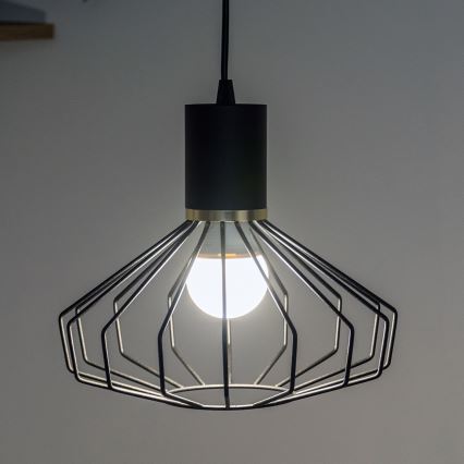 Suspension sur câble SOLANO 1xE27/15W/230V noir/doré