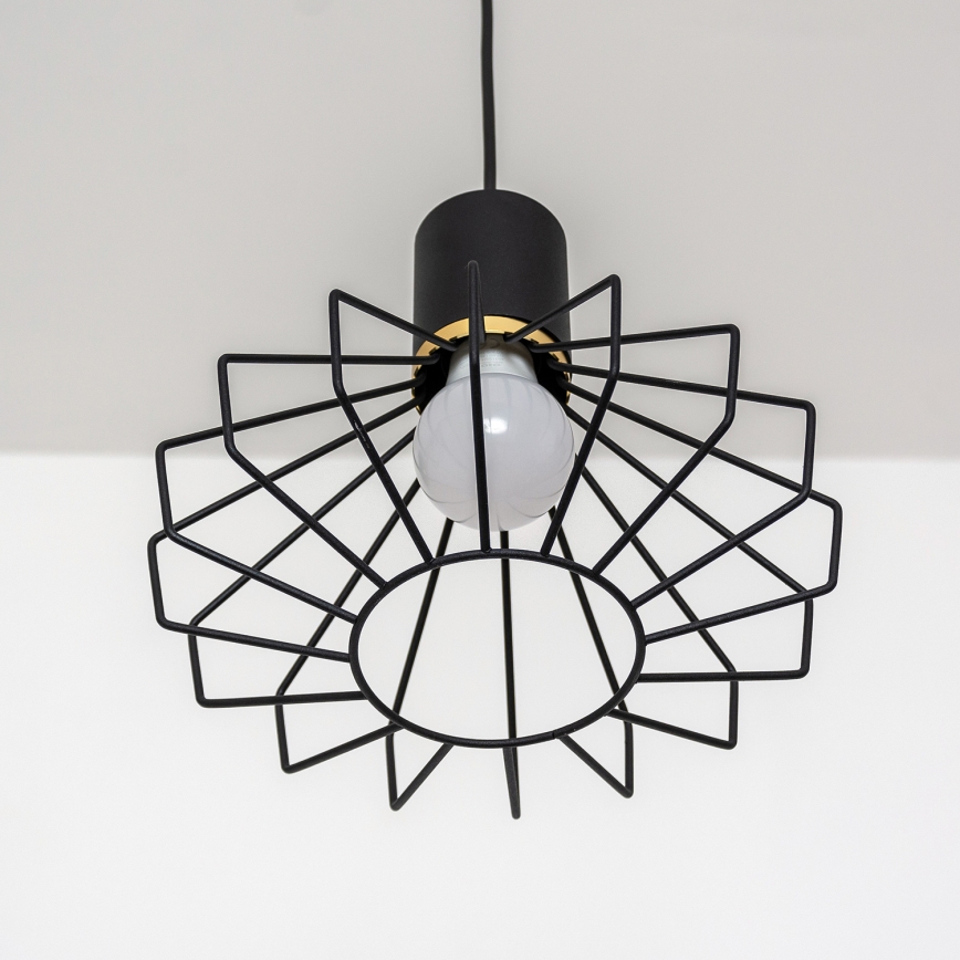Suspension sur câble SOLANO 1xE27/15W/230V noir/doré