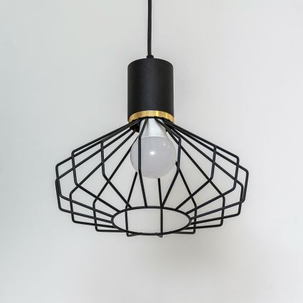 Suspension sur câble SOLANO 1xE27/15W/230V noir/doré
