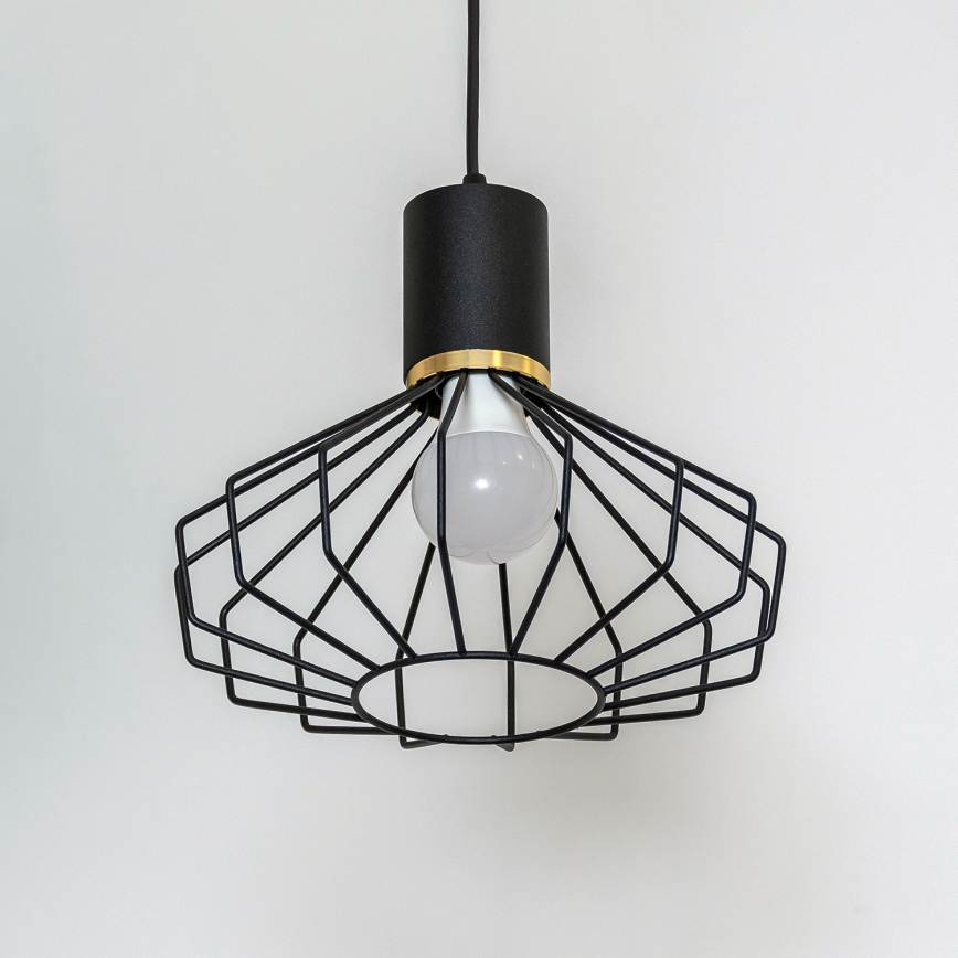 Suspension sur câble SOLANO 1xE27/15W/230V noir/doré