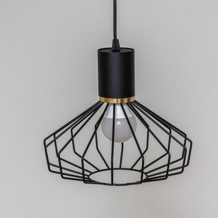 Suspension sur câble SOLANO 1xE27/15W/230V noir/doré